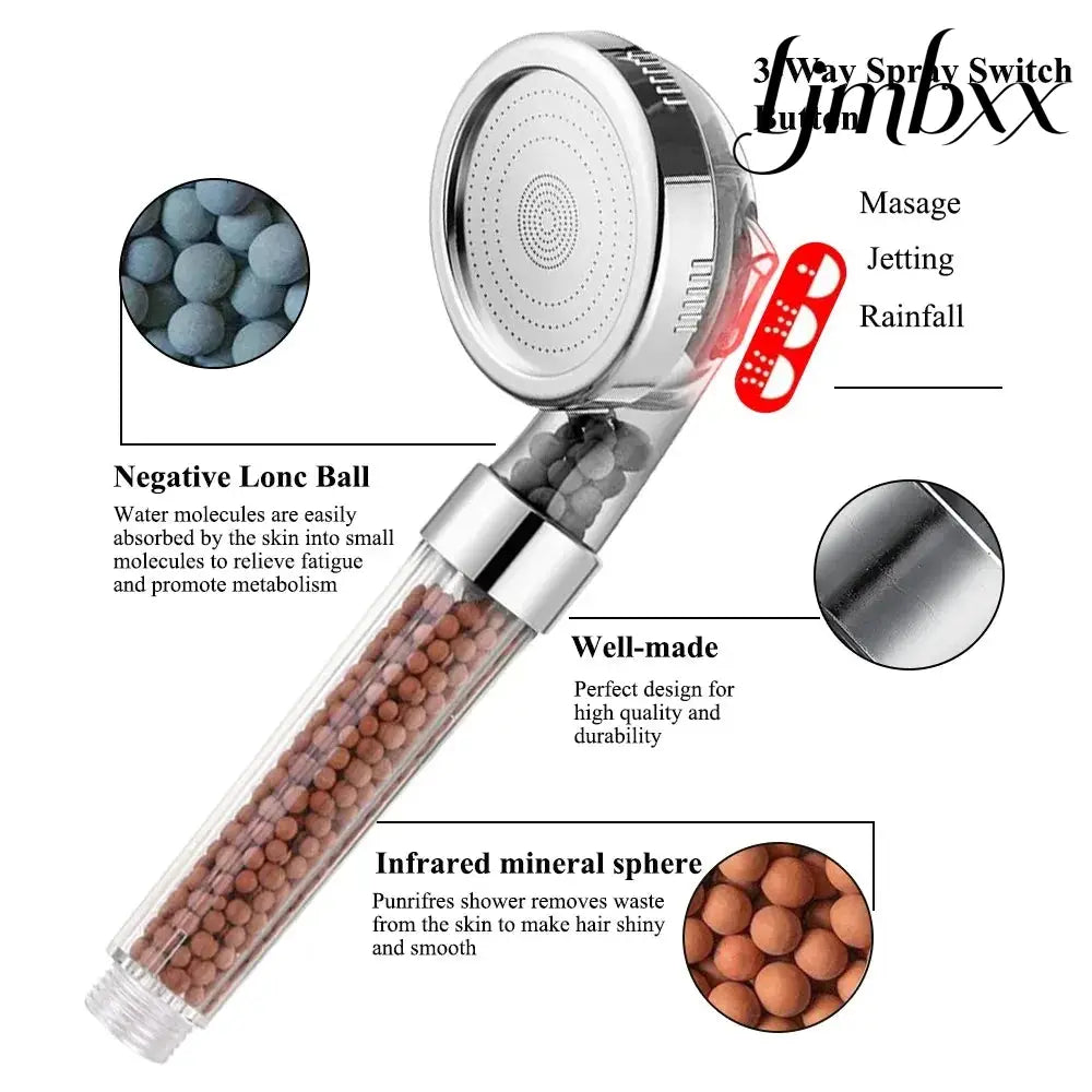 3-Mode Filtered Handheld Shower Head - Handheld Shower Head