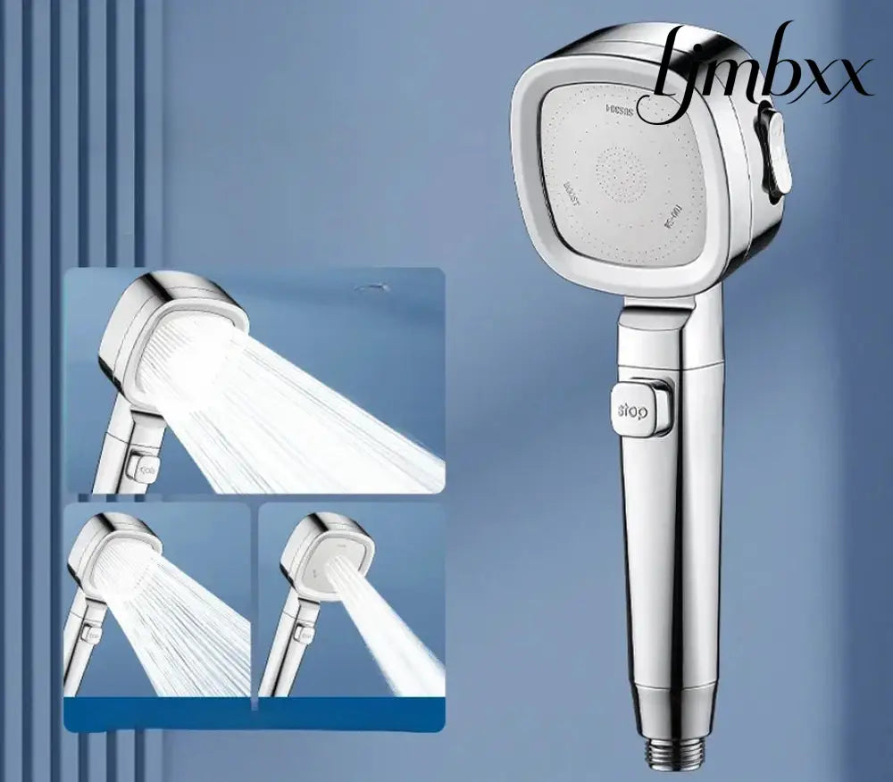 3-Mode High-Pressure Shower Head - Silver - Handheld Shower Head