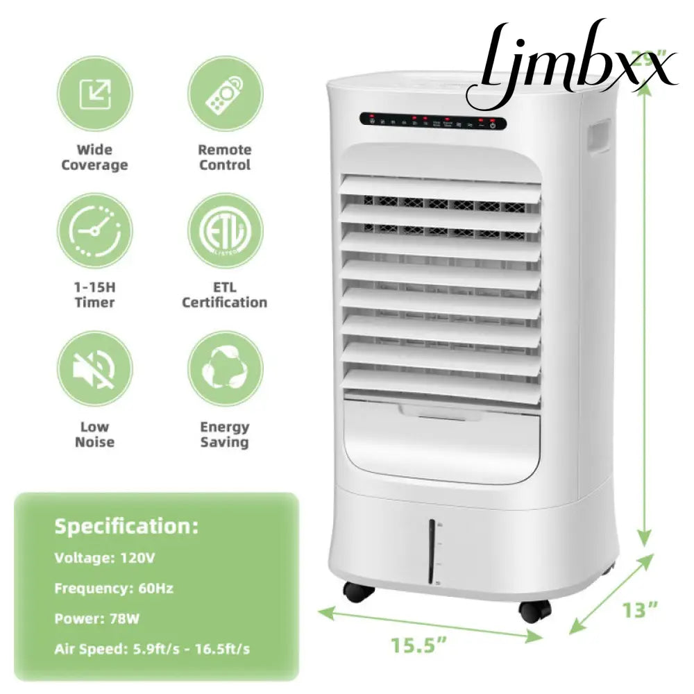 4-in-1 Portable Evaporative Air Cooler - White / 4-In-1 Portable Evaporative Air Cooler With Timer And 3 Modes