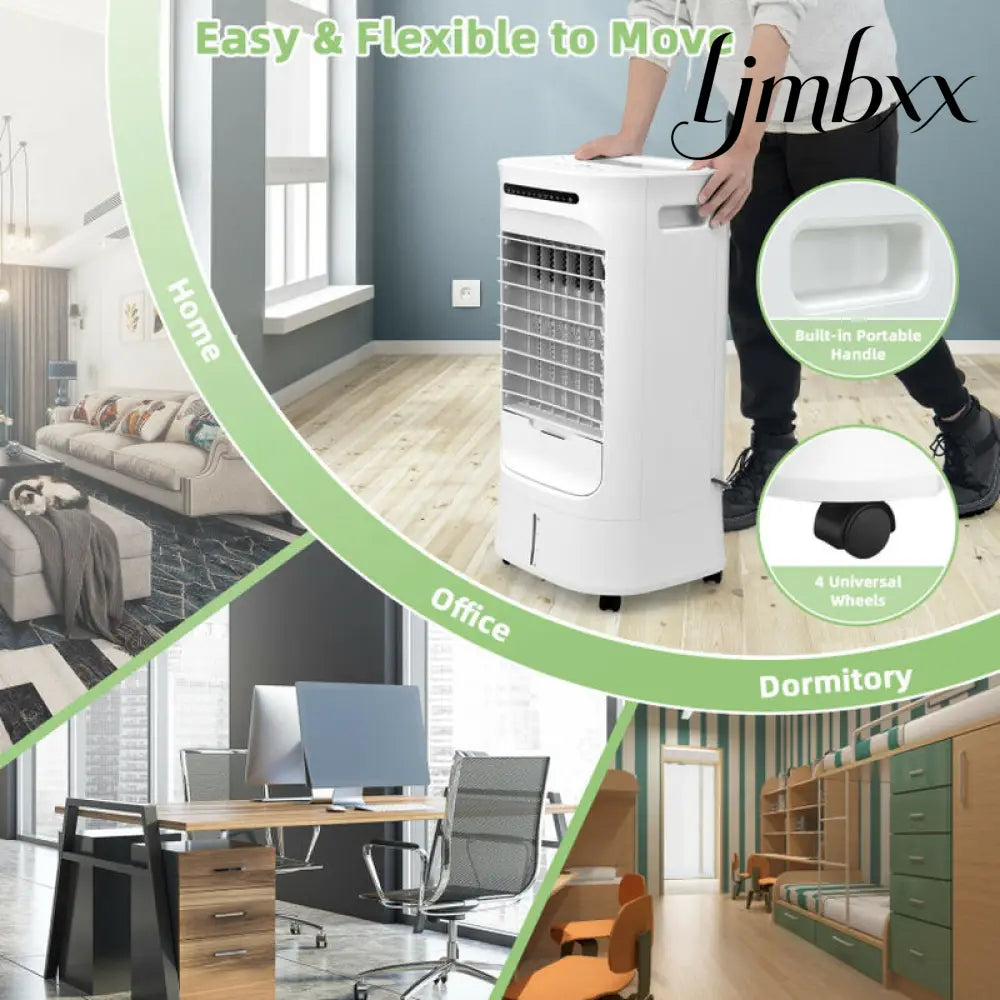 4-in-1 Portable Evaporative Air Cooler - White / 4-In-1 Portable Evaporative Air Cooler With Timer And 3 Modes