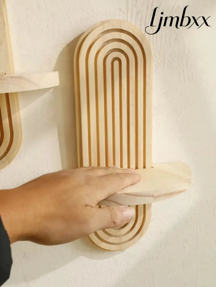 Boho Geometric Wooden Wall Shelf - Wall Shelf