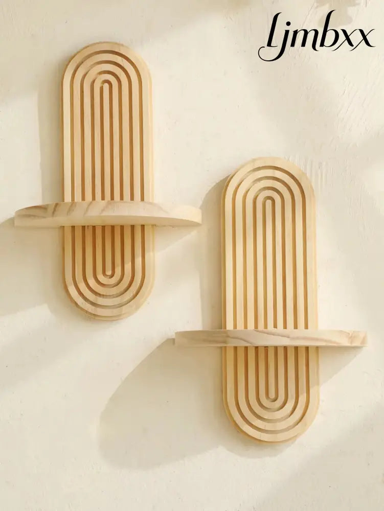 Boho Geometric Wooden Wall Shelf - Wall Shelf