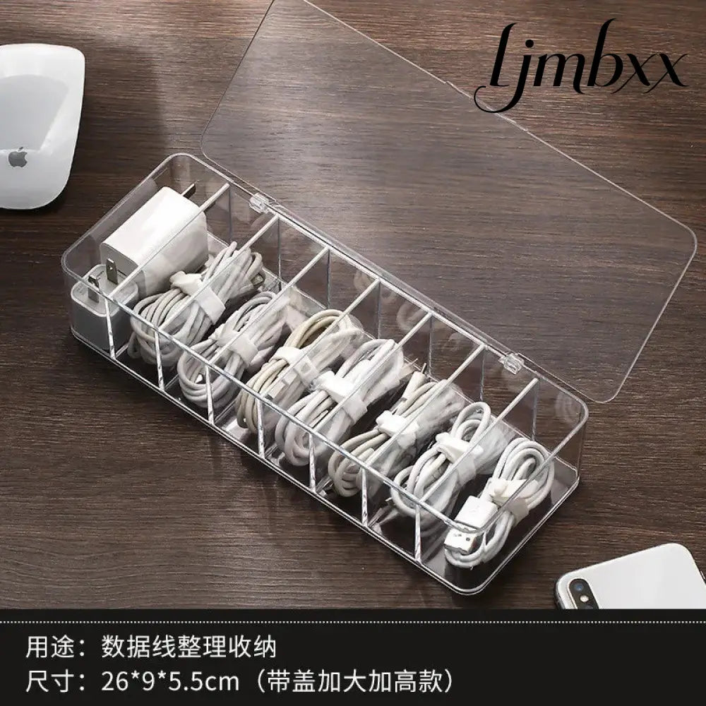 Clear Cable Organizer Box - C With Cover - Cable Organizer