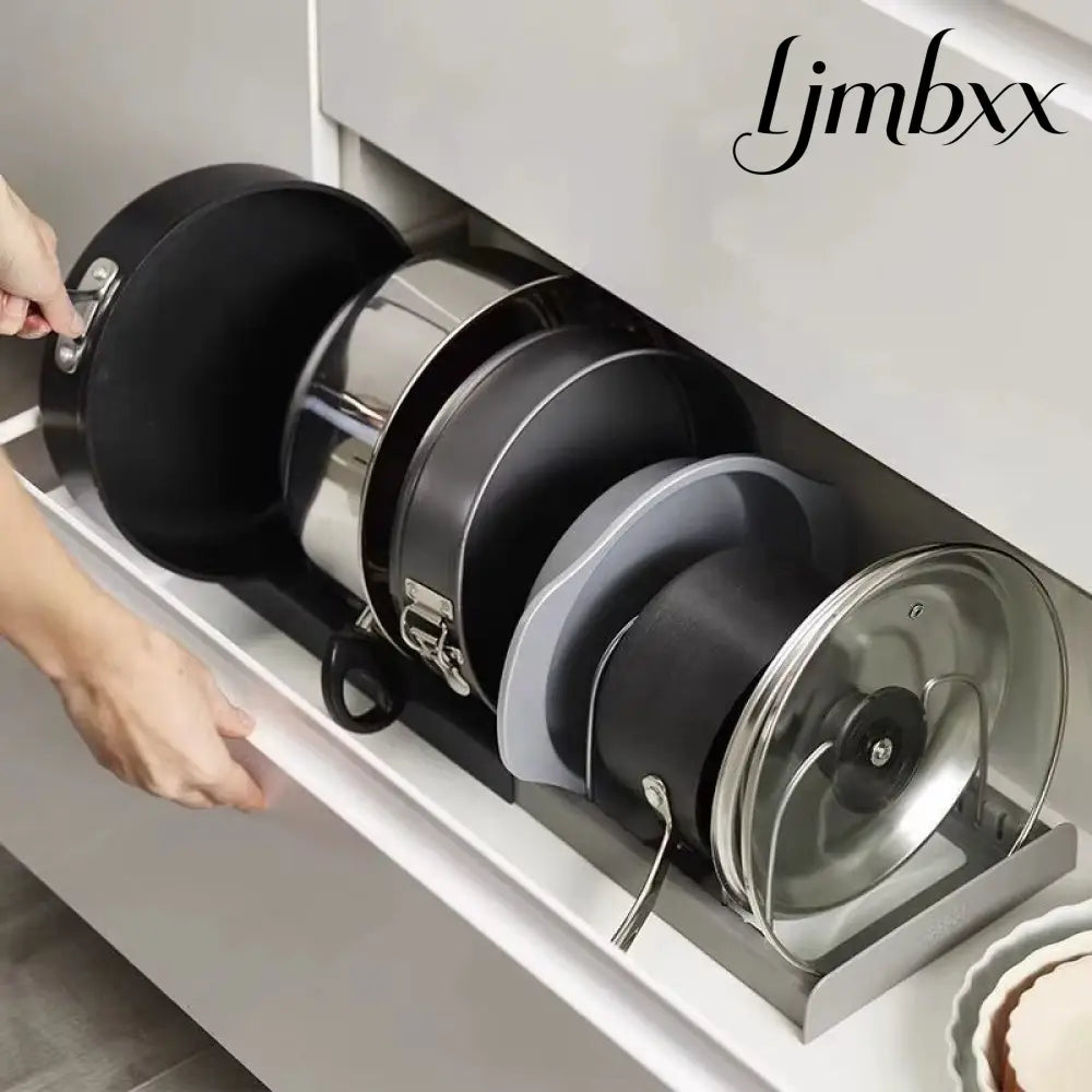 Expandable Pan & Lid Organizer Rack - 7 Dividers - Cookware Organizer