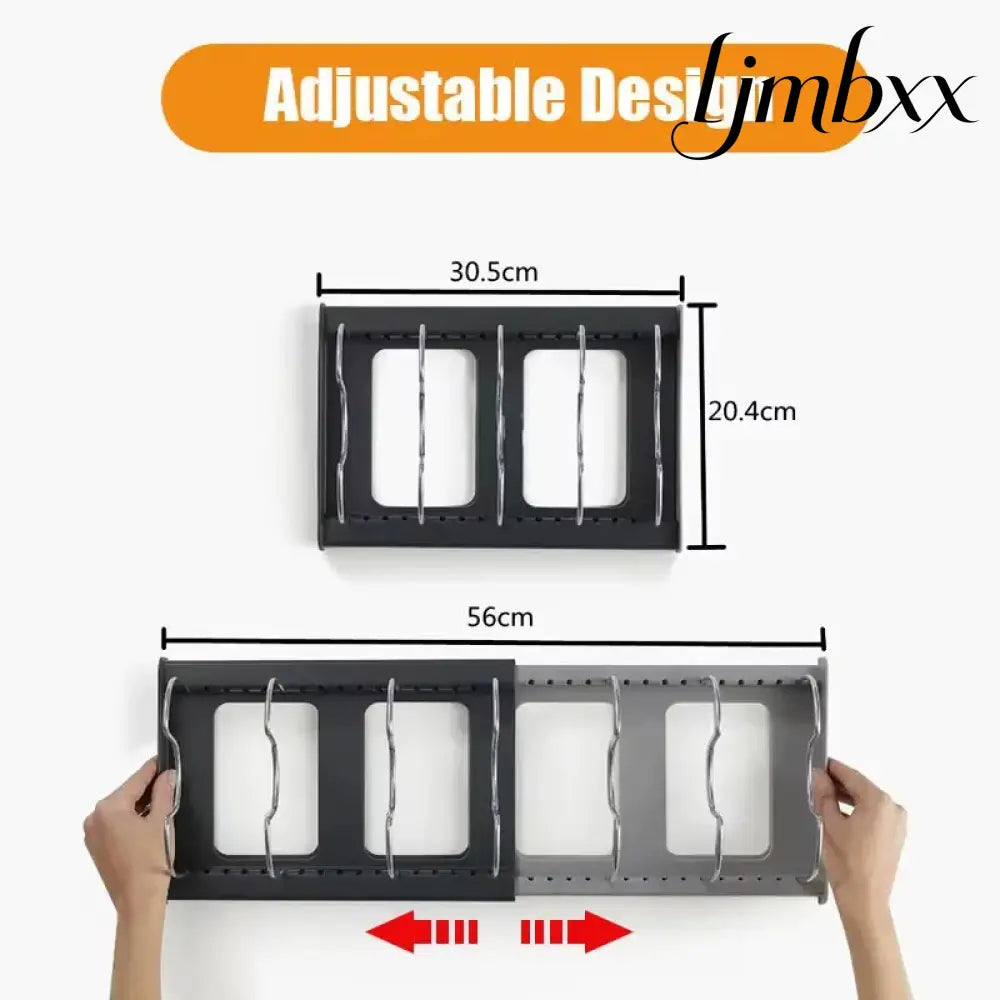 Expandable Pan & Lid Organizer Rack - 7 Dividers - Cookware Organizer