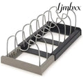 Expandable Pan & Lid Organizer Rack - 7 Dividers - Cookware Organizer
