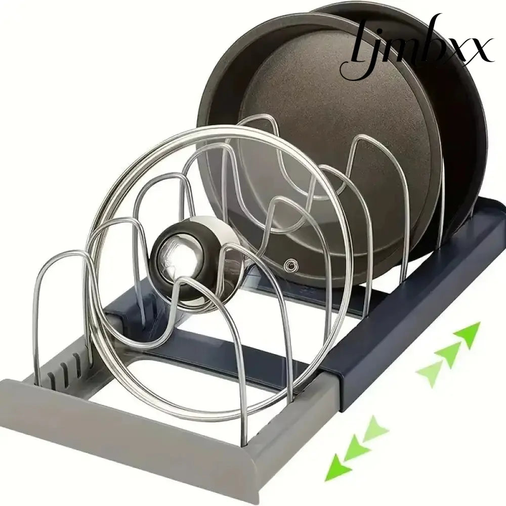 Expandable Pan & Lid Organizer Rack - 7 Dividers - Cookware Organizer