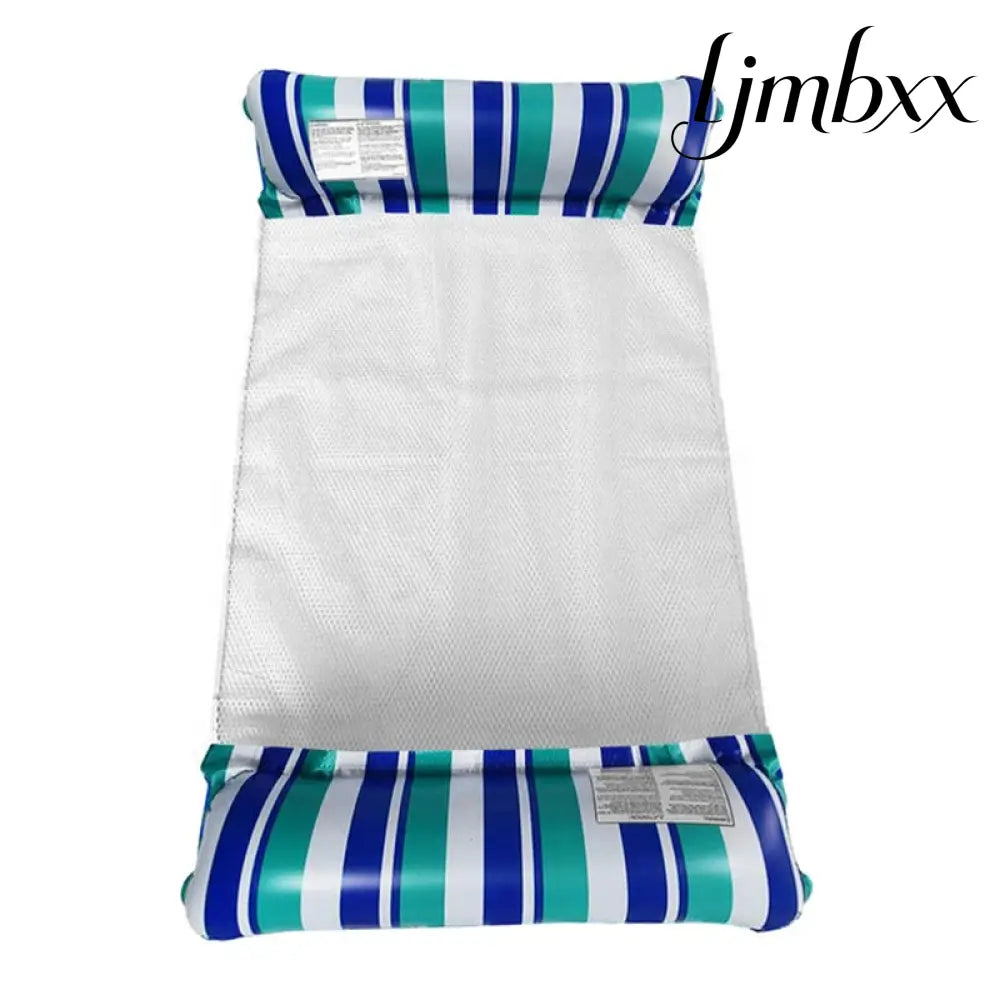 Inflatable Pool Hammock Float - Blue White - Pool Float