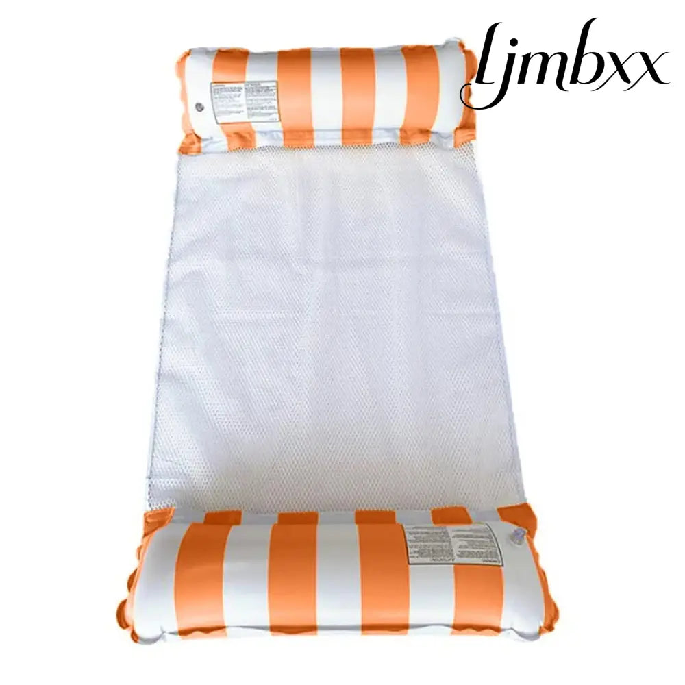 Inflatable Pool Hammock Float - Orange White - Pool Float