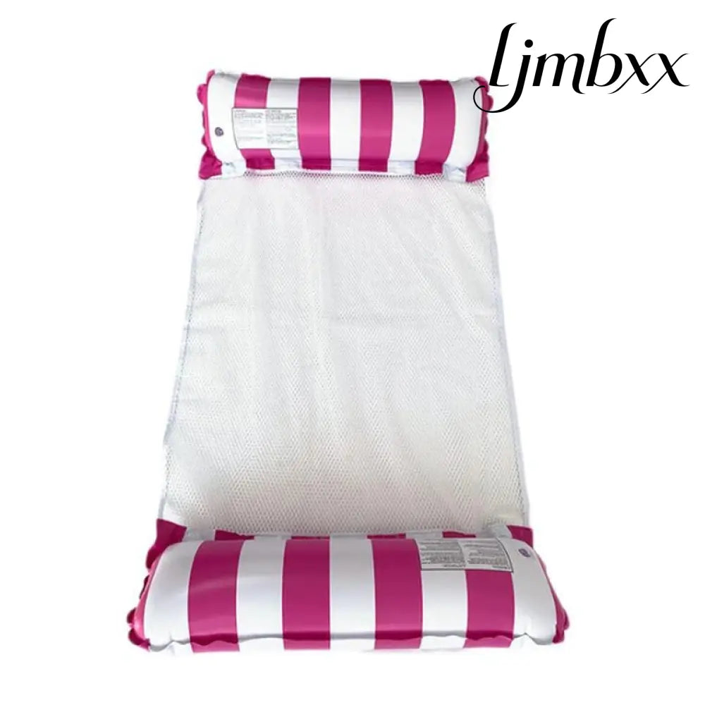 Inflatable Pool Hammock Float - Pink White - Pool Float