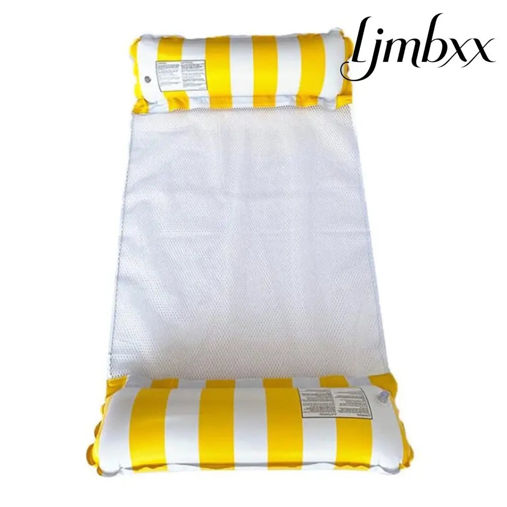 Inflatable Pool Hammock Float - Yellow White - Pool Float