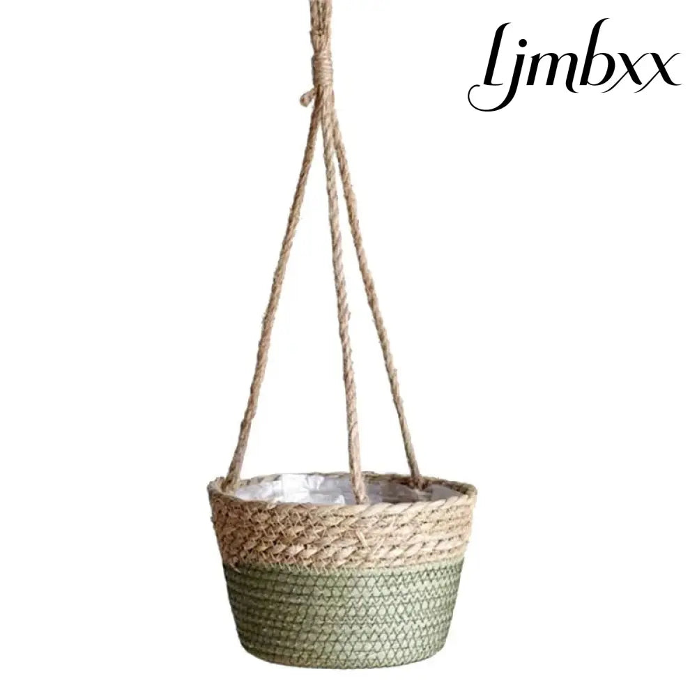 Macrame Hanging Planter Basket - Green - Hanging Planter