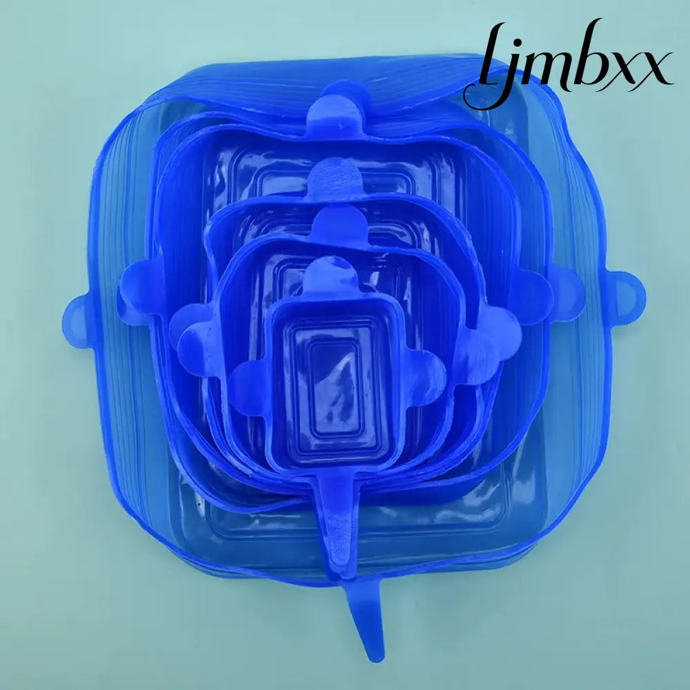 Reusable Silicone Stretch Lids - Blue Square / 6Pcs - Food Container Cover