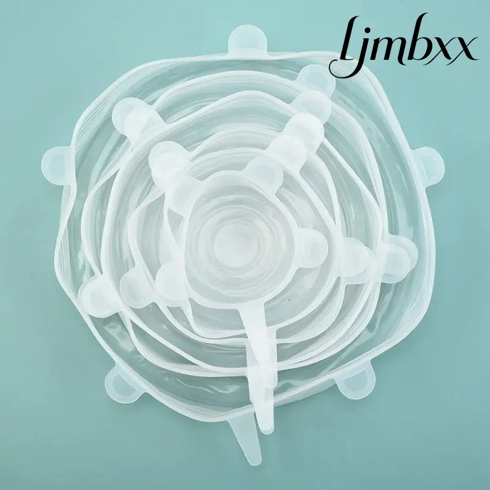 Reusable Silicone Stretch Lids - White Round / 6Pcs - Food Container Cover