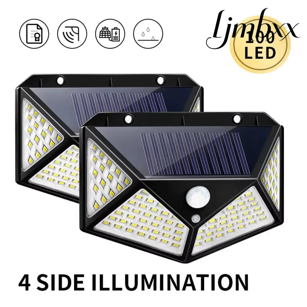 Solar Motion Sensor Wall Lights - 2 Pack - Solar Security Light