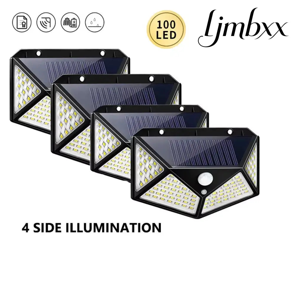 Solar Motion Sensor Wall Lights - 4 Pack - Solar Security Light