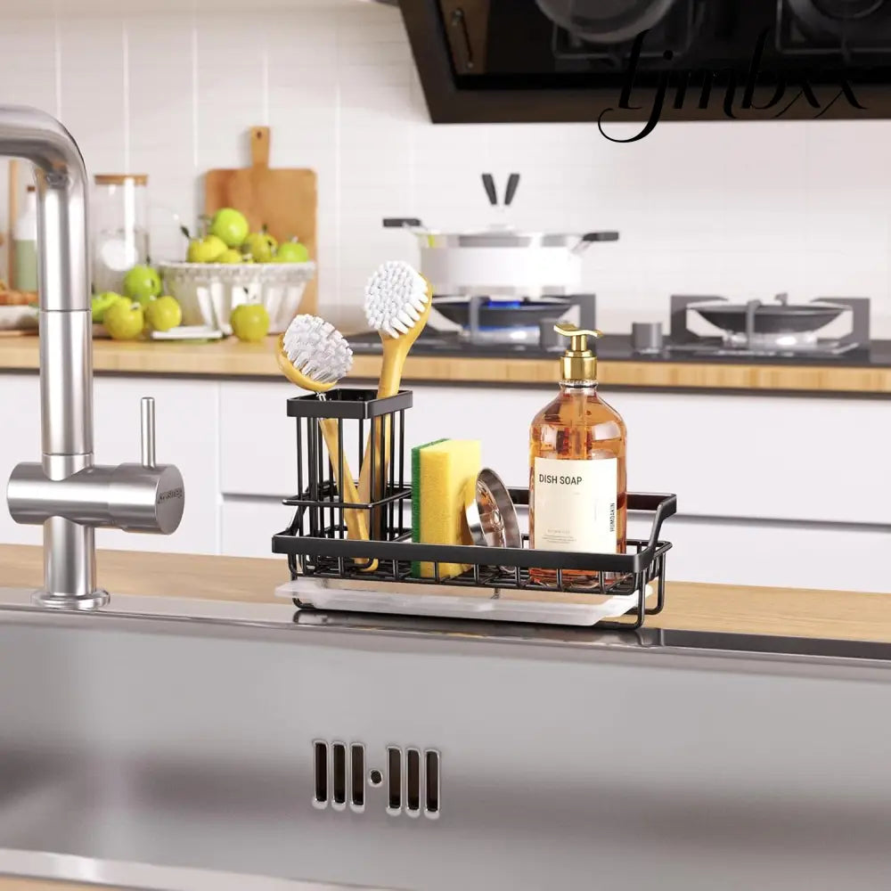 Stainless Steel Kitchen Sink Caddy - Black - Sink Caddy
