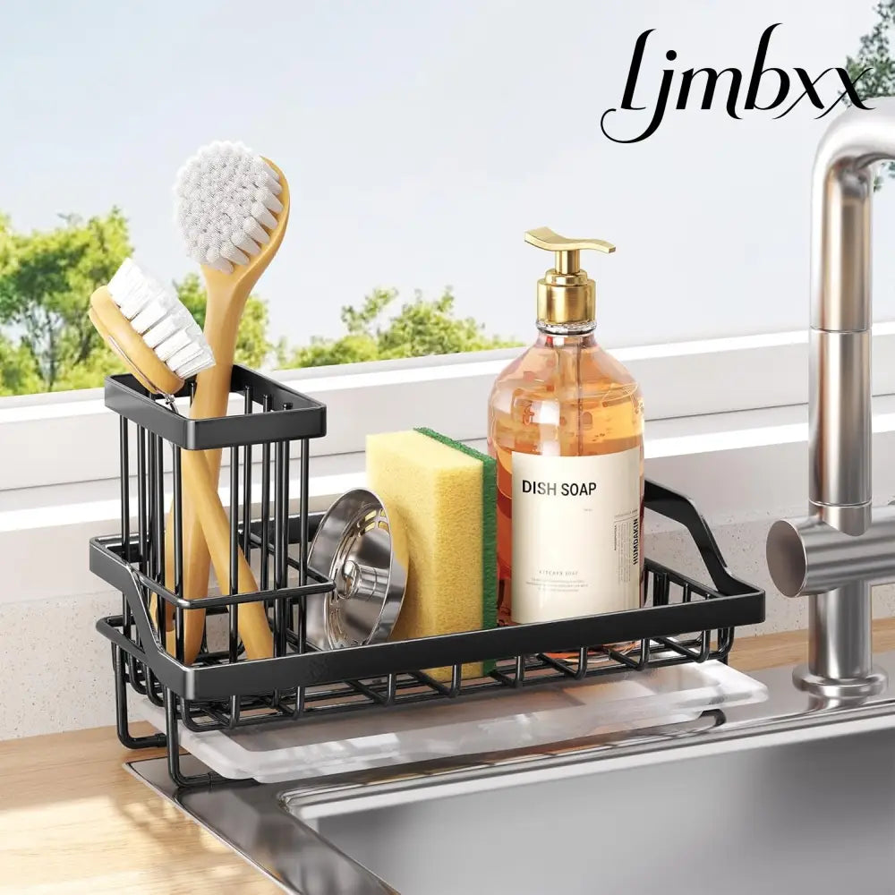 Stainless Steel Kitchen Sink Caddy - Black - Sink Caddy