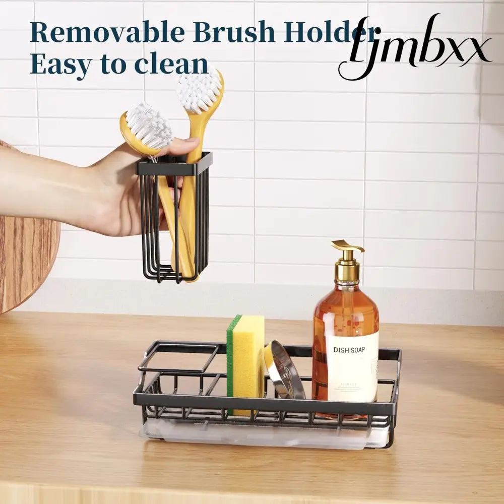 Stainless Steel Kitchen Sink Caddy - Black - Sink Caddy