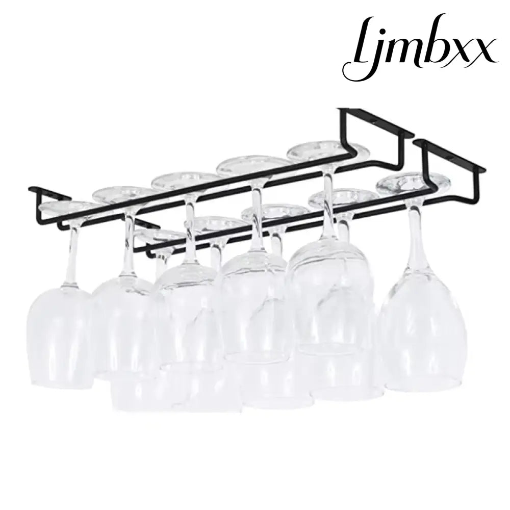 Under-Cabinet Wine Glass Rack - Black - Stemware Rack