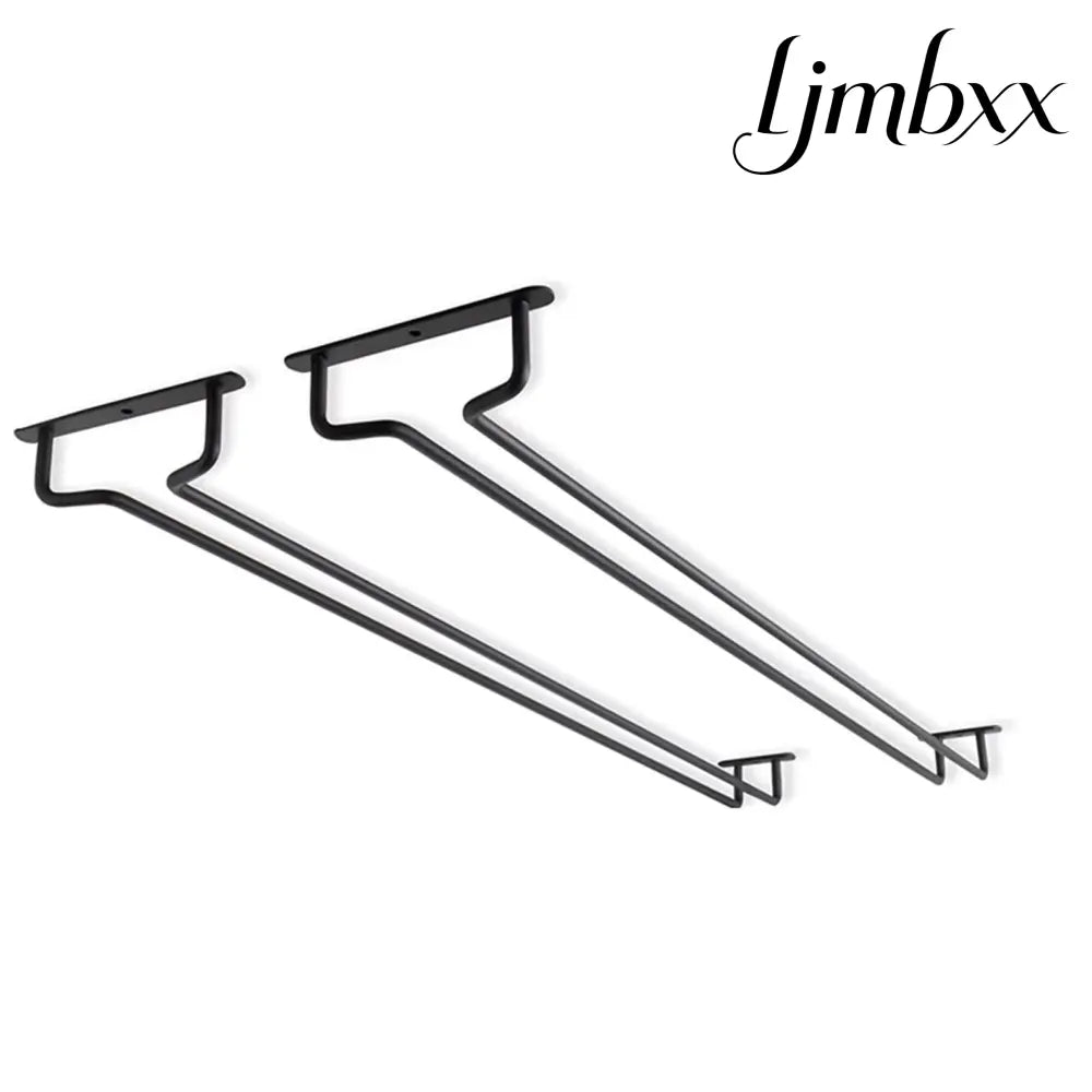 Under-Cabinet Wine Glass Rack - Black - Stemware Rack