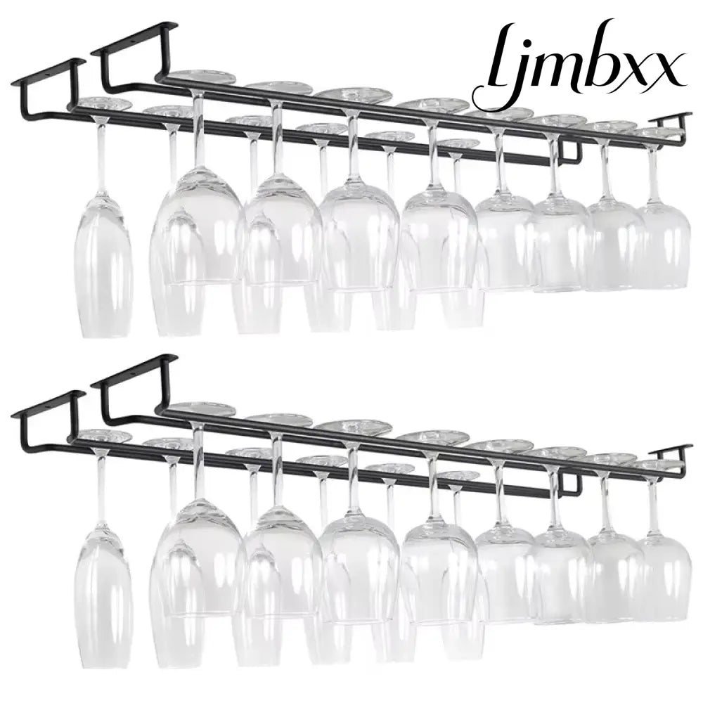 Under-Cabinet Wine Glass Rack - Black - Stemware Rack