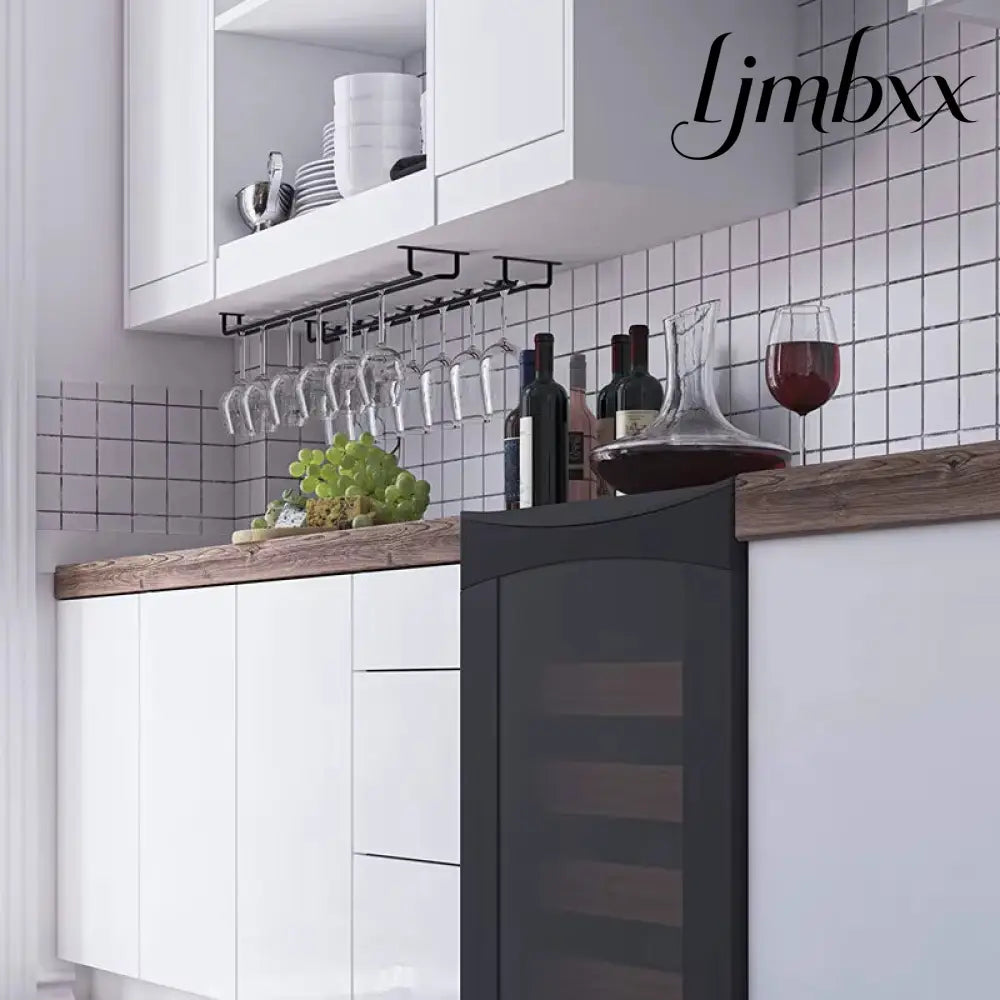 Under-Cabinet Wine Glass Rack - Black - Stemware Rack